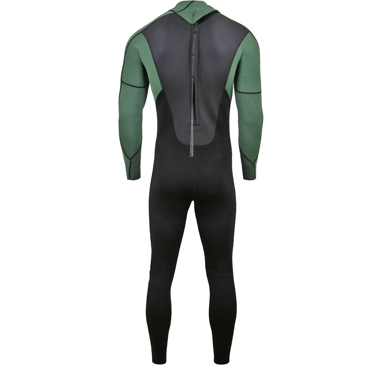 Typhoon Storm3 3/2mm Back Zip Wetsuit - Black/Green
