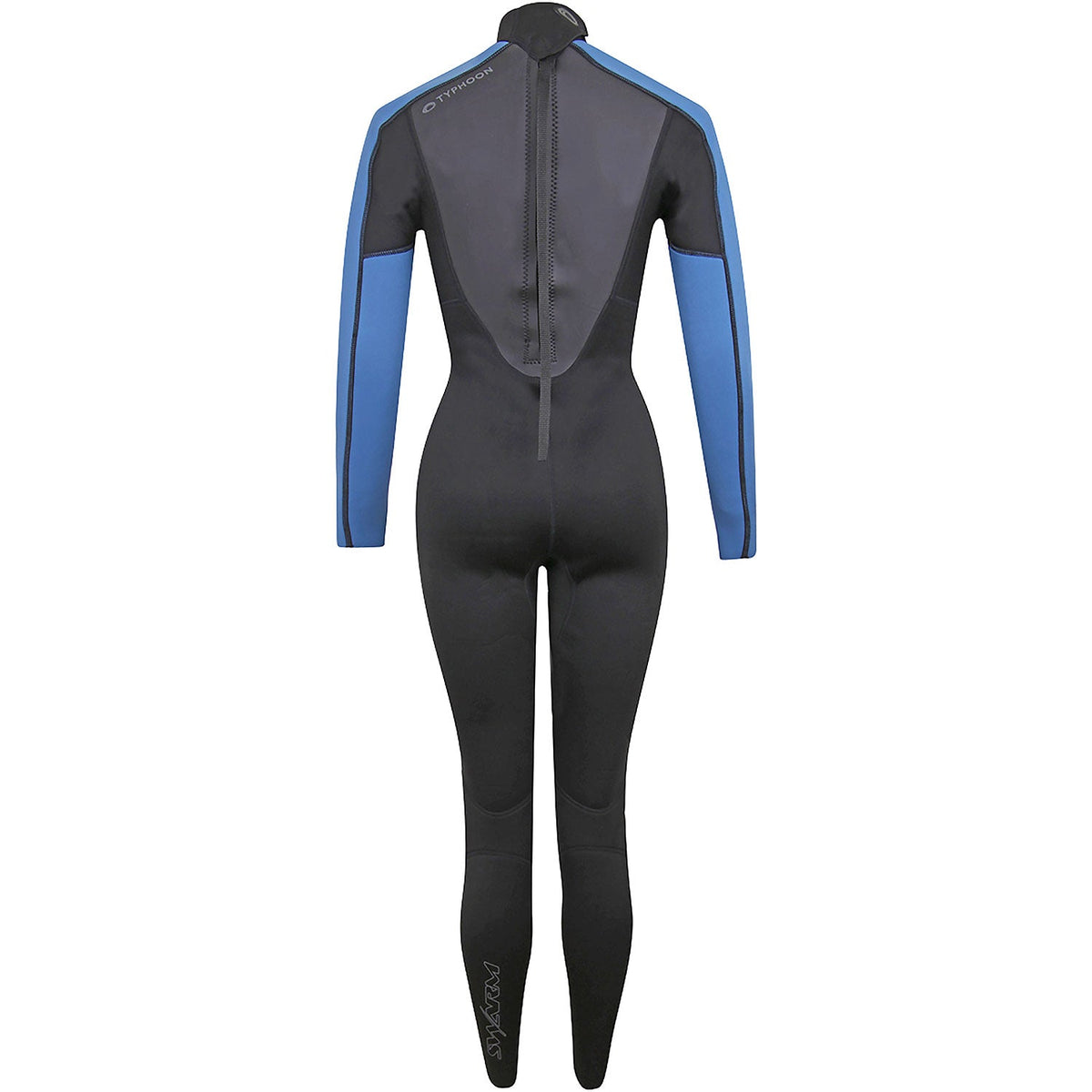 Typhoon Womens Swarm3 3/2mm Backzip Wetsuit - Black/Blue