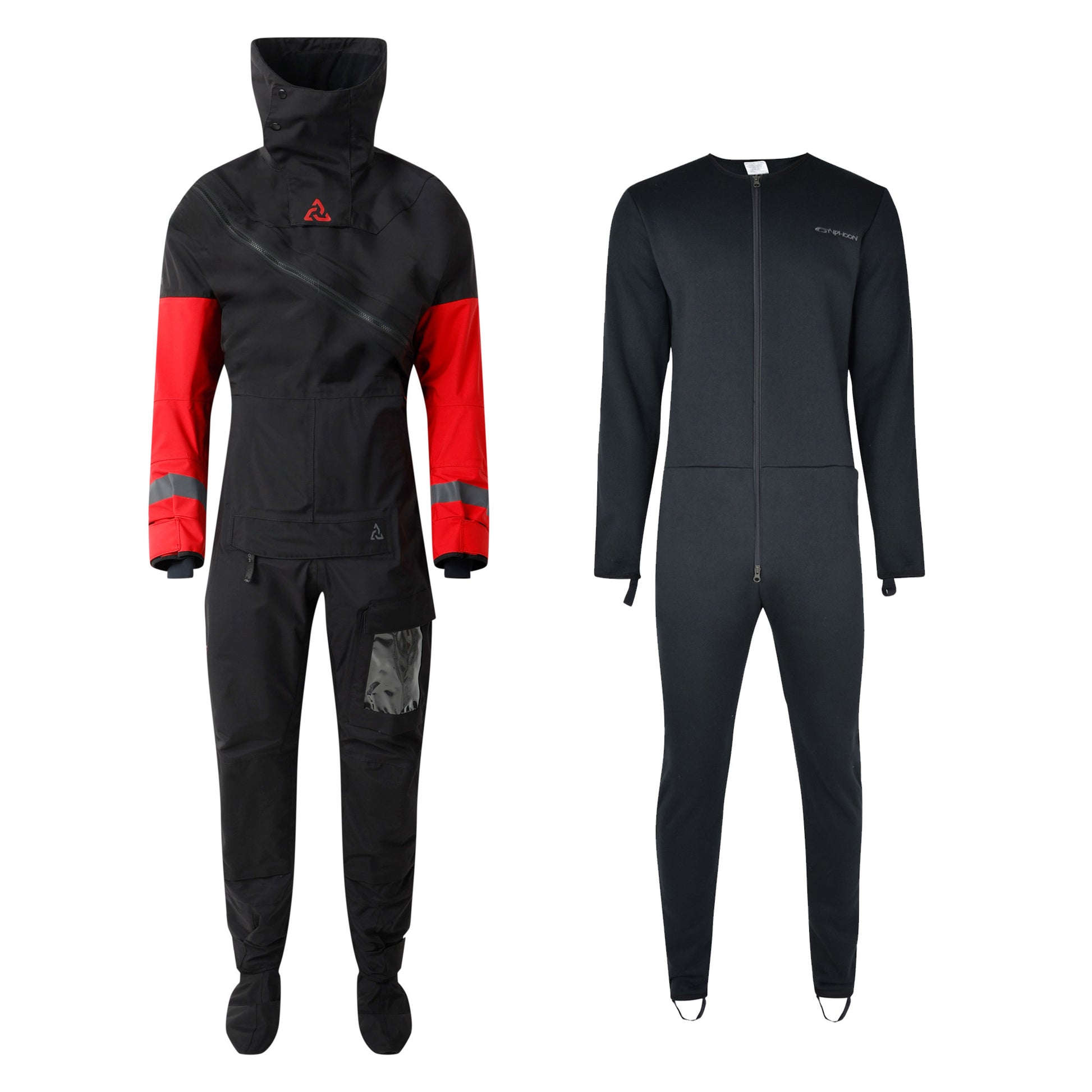  Typhoon Max B 2.0 Drysuit & Undersuit | Con-Zip |- Black Red