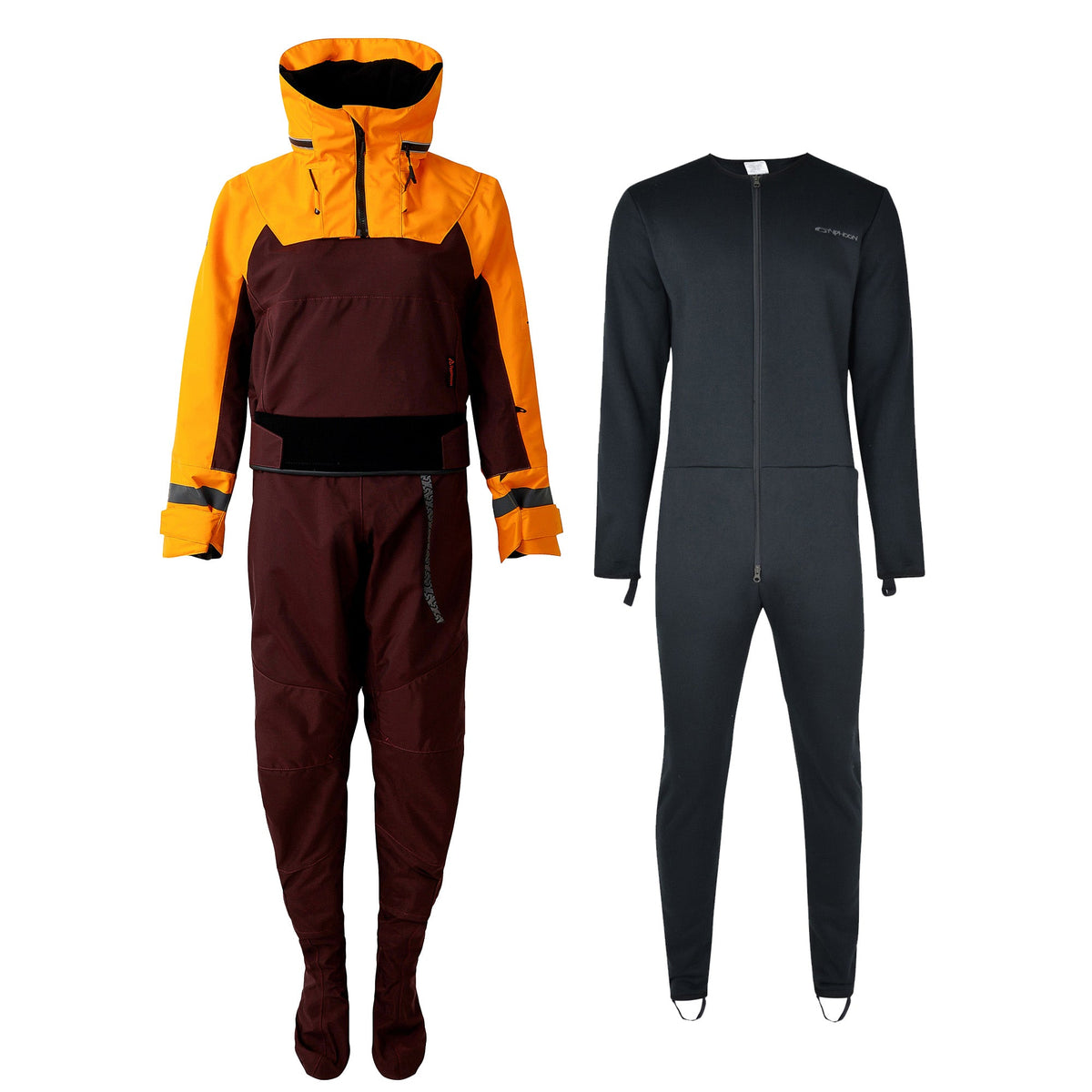 Typhoon Womens Sea Kayak HE Drysuit & Undersuit |- Tangerine/Plum