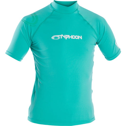 Typhoon Junior Short Sleeve Rash Vest - Aqua Green