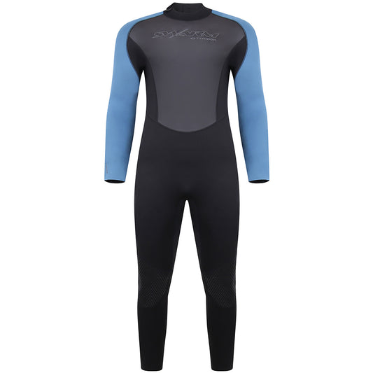  Typhoon Swarm3 3/2mm Back Zip Wetsuit - Black/Blue Steel
