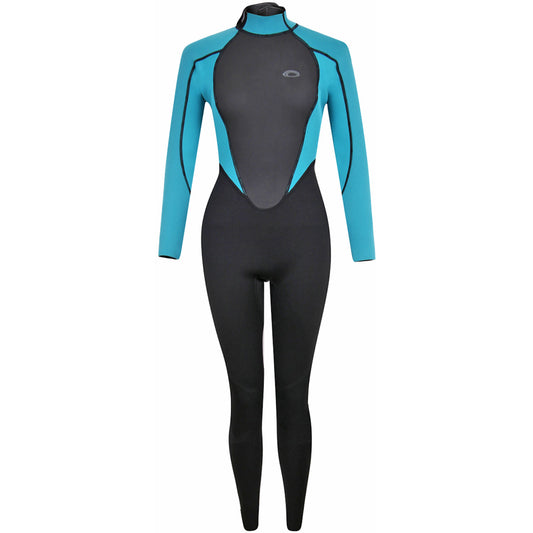  Typhoon Womens Storm3 3/2mm Backzip Wetsuit - Aqua
