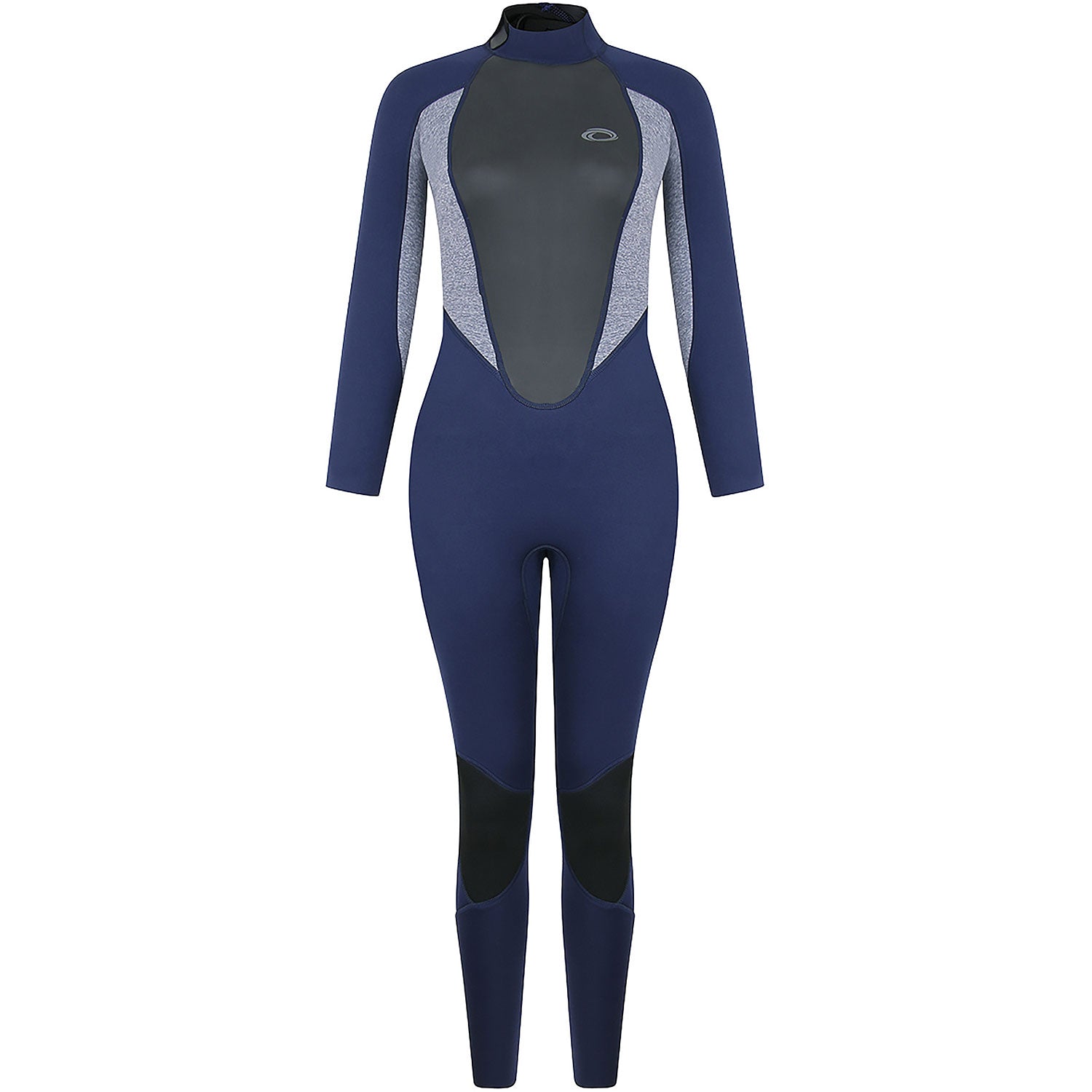  Typhoon Womens Storm3 3/2mm Backzip Wetsuit - Navy/ Grey Marl
