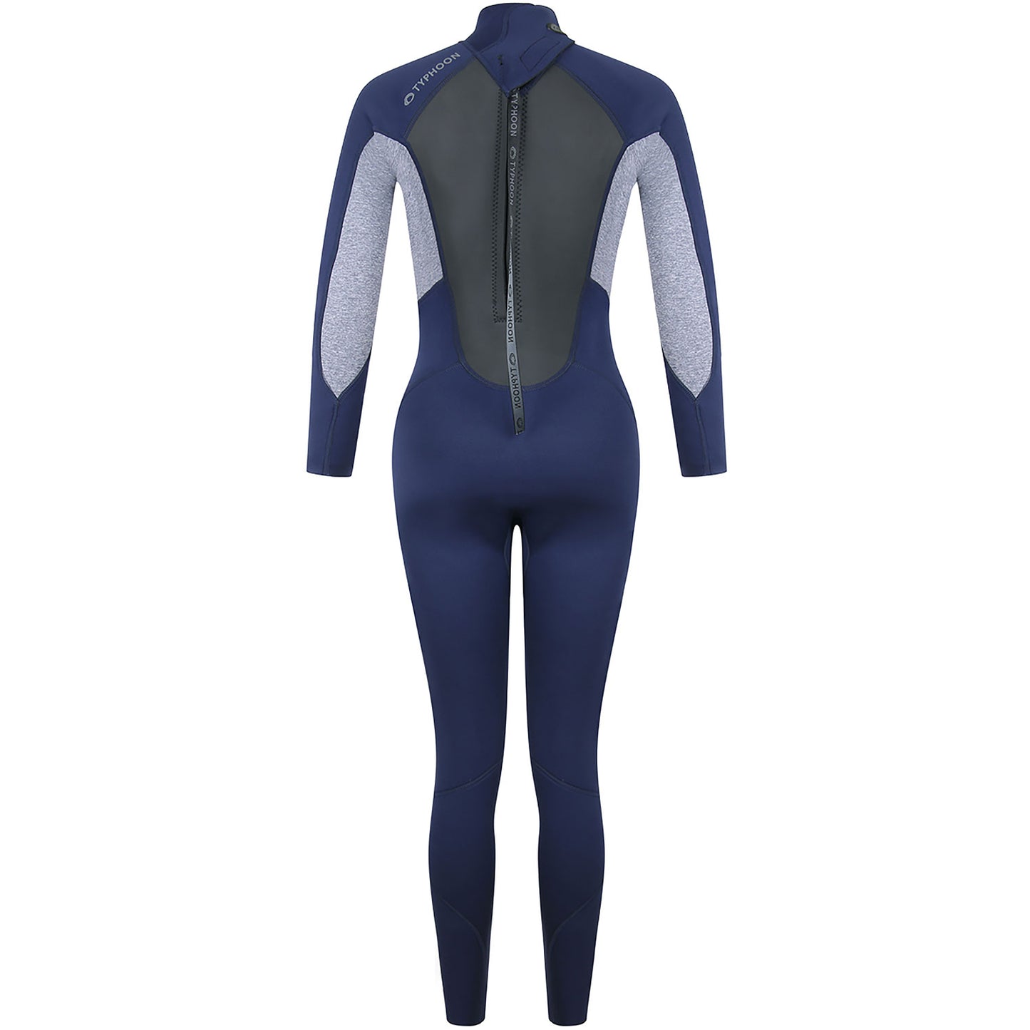  Typhoon Womens Storm3 3/2mm Backzip Wetsuit - Navy/ Grey Marl