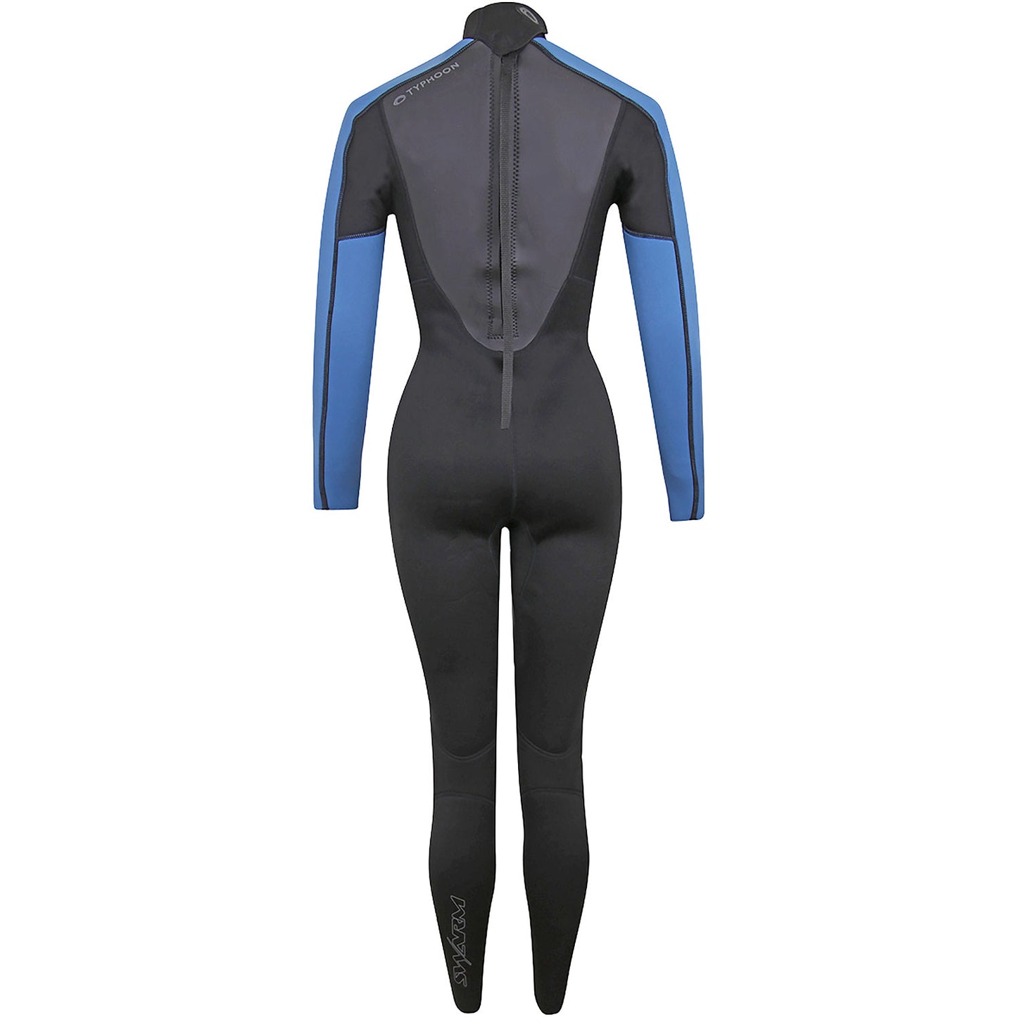  Typhoon Womens Swarm3 3/2mm Backzip Wetsuit - Black/Blue