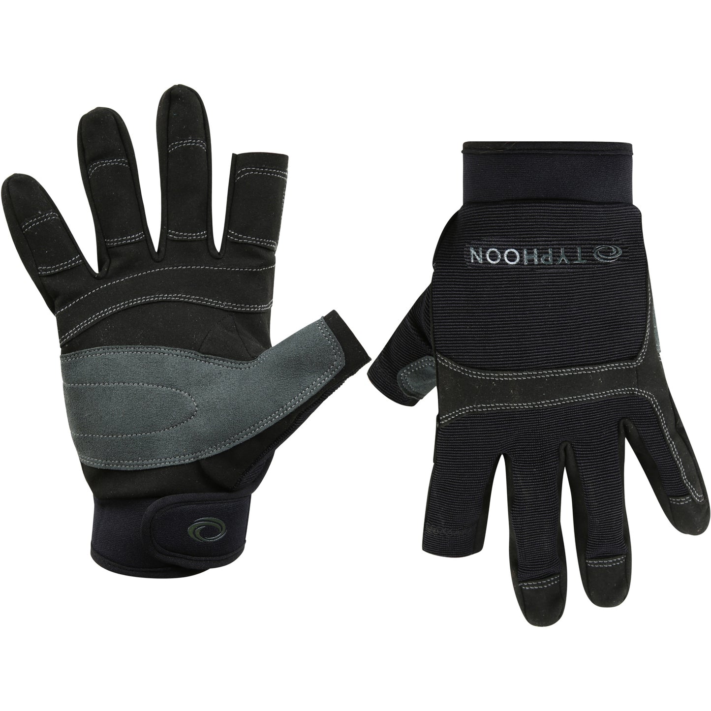  Typhoon Junior Colwyn Full Finger Sailing Gloves - Black