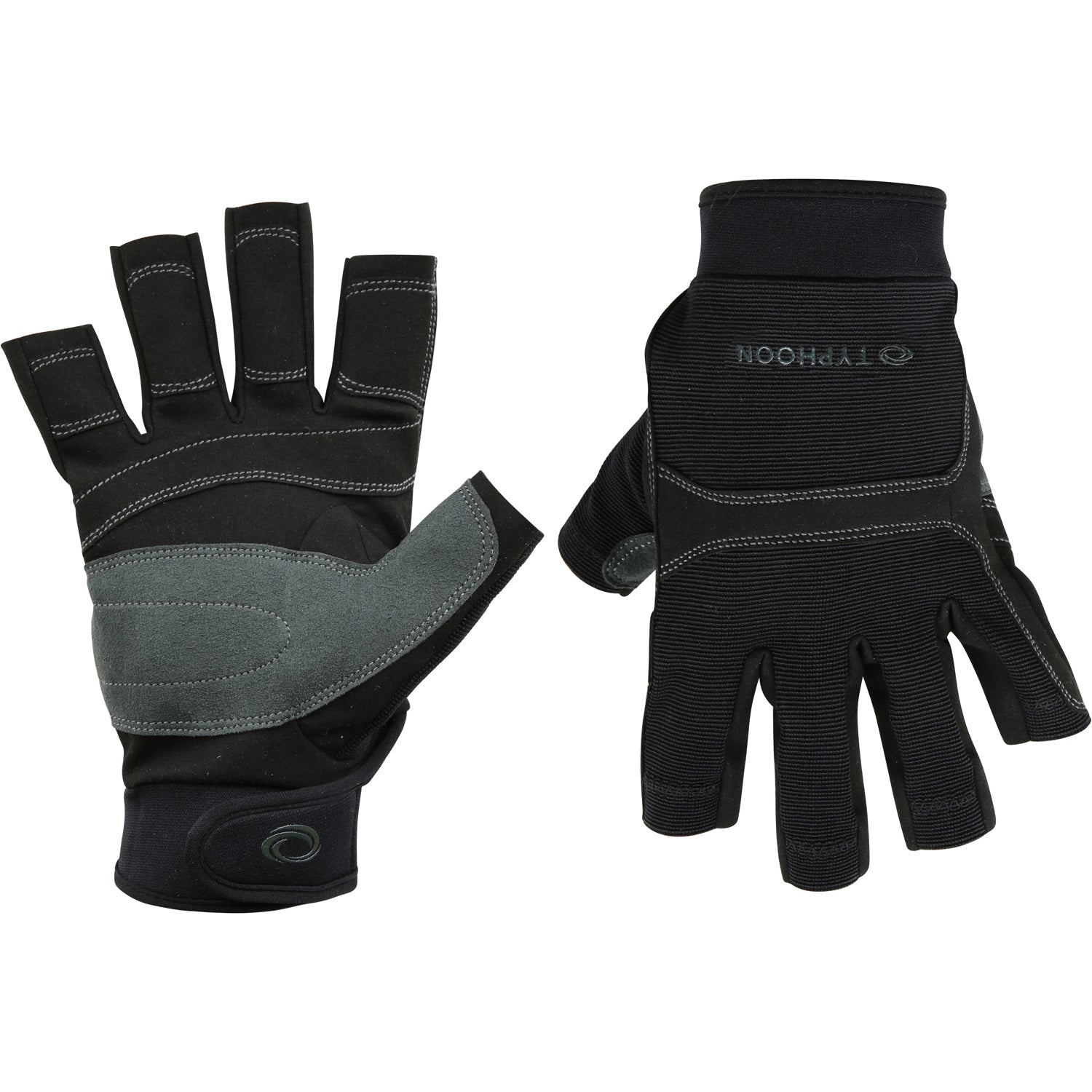  Typhoon Colwyn Half Finger Sailing Gloves - Black