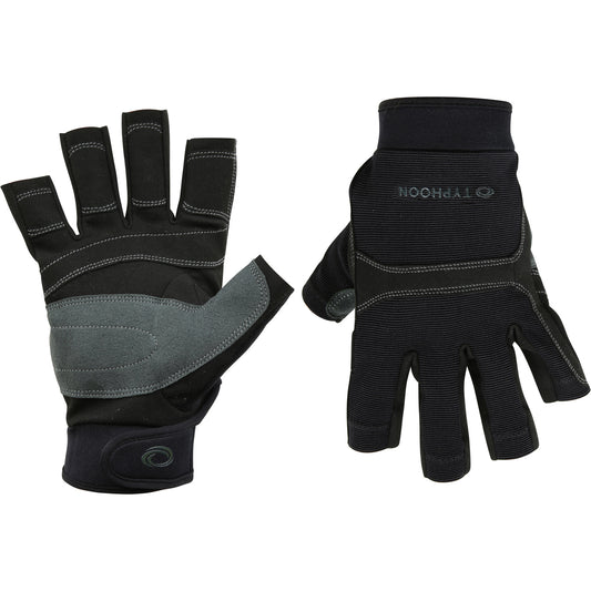  Typhoon Junior Colwyn Half Finger Sailing Gloves - Black