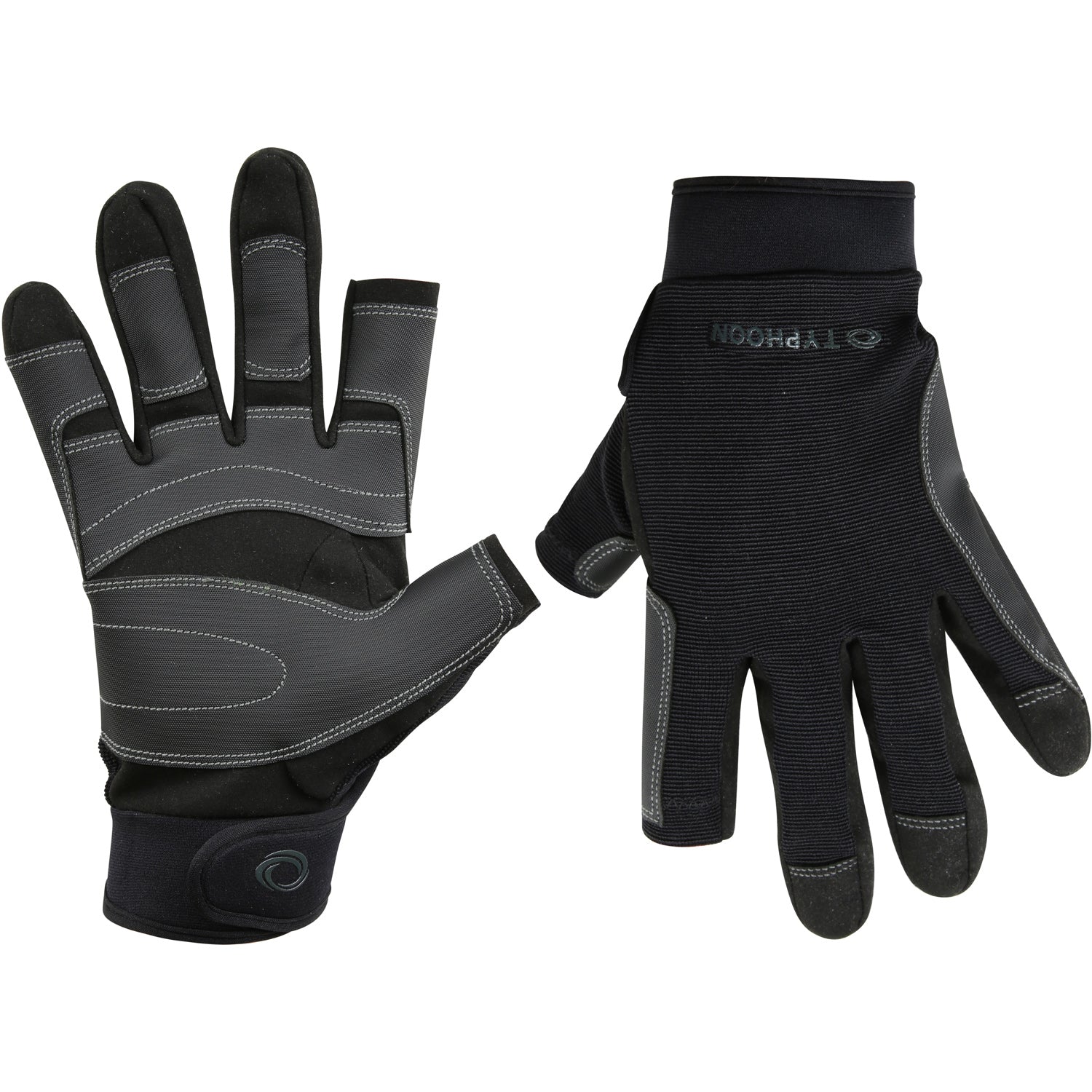  Typhoon Raceline 2.0 Full Finger Sailing Gloves - Black