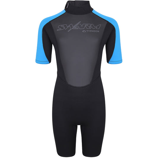  Typhoon Swarm3 Boys 3/2mm Shorty Wetsuit - Black/Blue