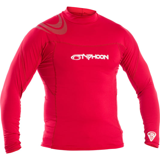  Typhoon Long Sleeve Flat Locked Rash Vest - Rich Red