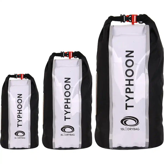  Typhoon Mersea Roll Top Dry Bags - Black/Transparent