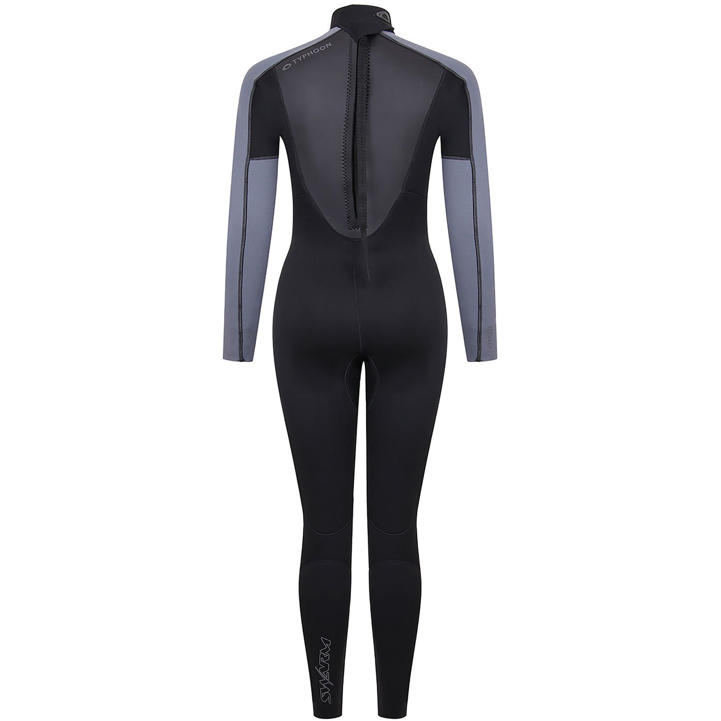  Typhoon Womens Swarm3 3/2mm Backzip Wetsuit - Black/Graphite