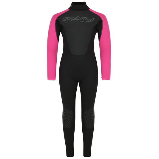  Typhoon Swarm3 Girls 3/2mm Fullsuit Wetsuit - Black/Pink
